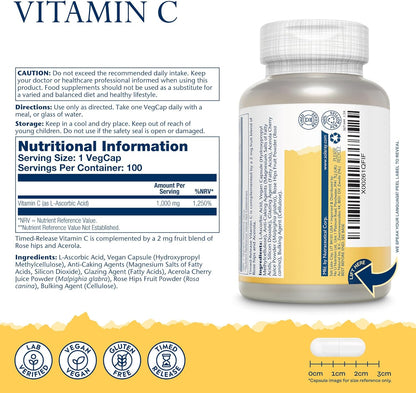 Vitamina C 1000 mg con rosa canina