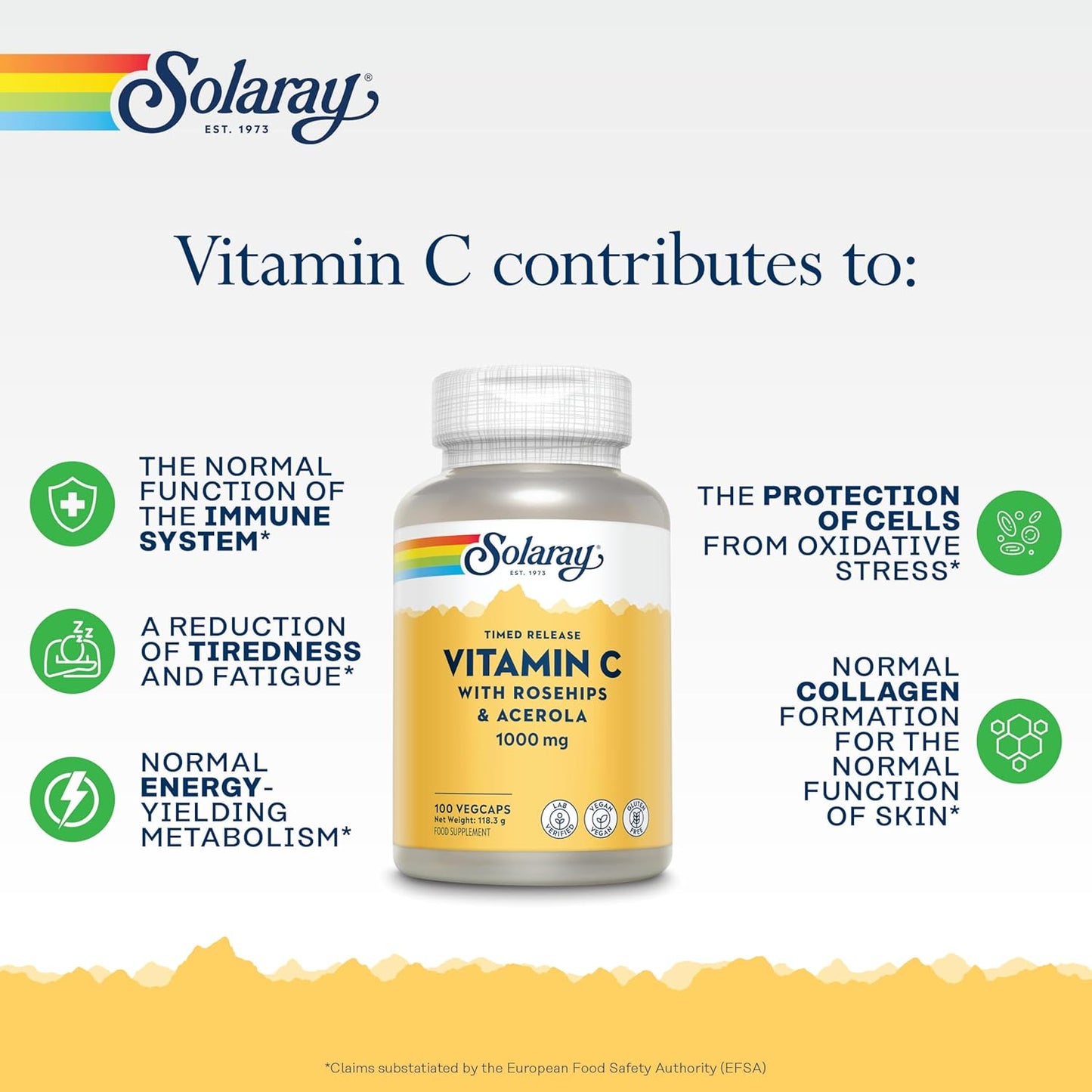 Vitamina C 1000 mg con rosa canina