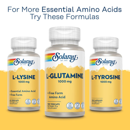 Solaray’s L-Glutamine capsules are a vegan-friendly amino acid supplement.